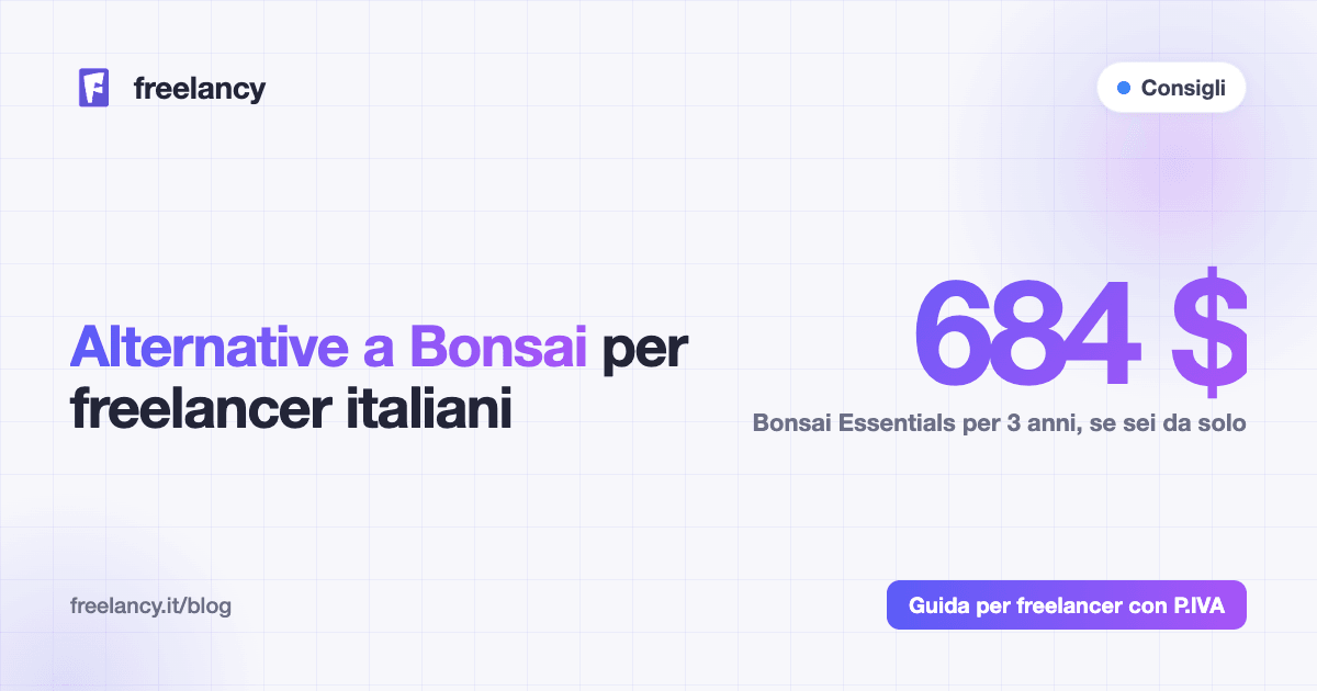 Alternative a Bonsai per freelancer italiani (dopo i prezzi per utente)