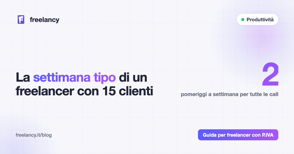 La settimana tipo di un freelancer con 15 clienti (con gli orari veri)